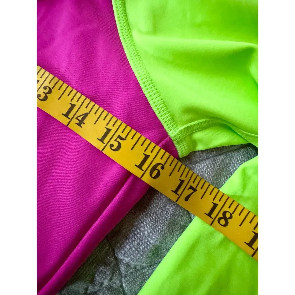 LoveShackFancy x Hurley Pink & Lime Blocked Bow Cheeky Surf Swimsuit XL